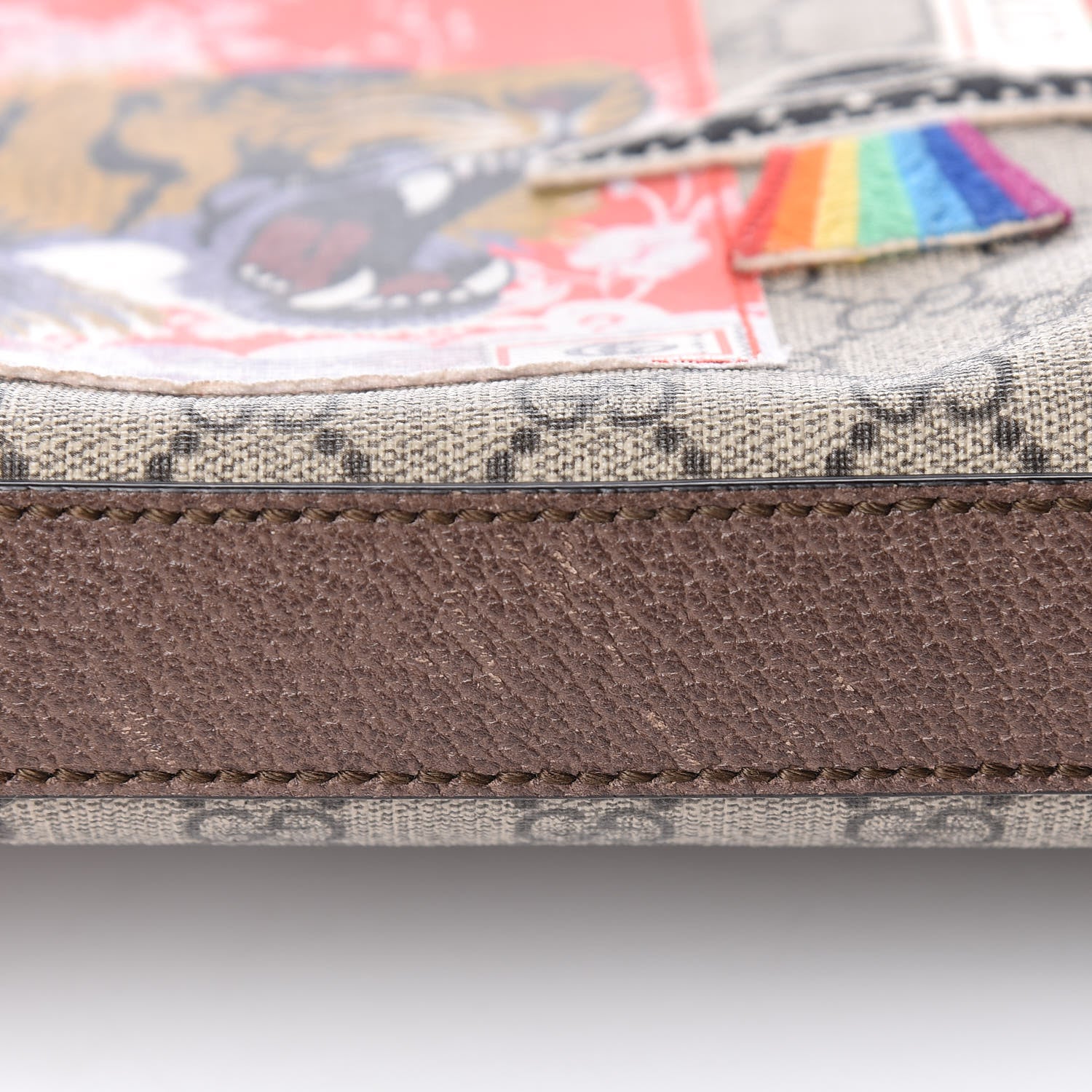 Gucci Soft GG Supreme Monogram Courrier Web Medium Flat Messenger Bag Beige New Acero Multicolor 16 of 18