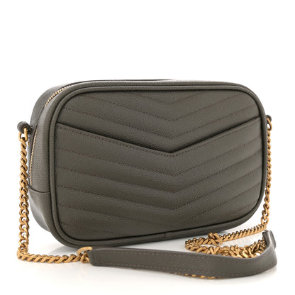 Saint Laurent Grain De Poudre Matelasse Monogram Mini Lou Camera Bag Pebble 2 of 11