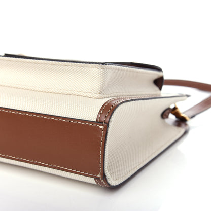 Burberry Canvas Smooth Calfskin Two Tone Mini Pocket Bag Natural Malt Brown 9 of 10