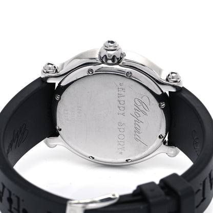 Chopard Stainless Steel Rubber Diamond 38mm Happy Sport Fish Quartz Watch Black 4 of 5