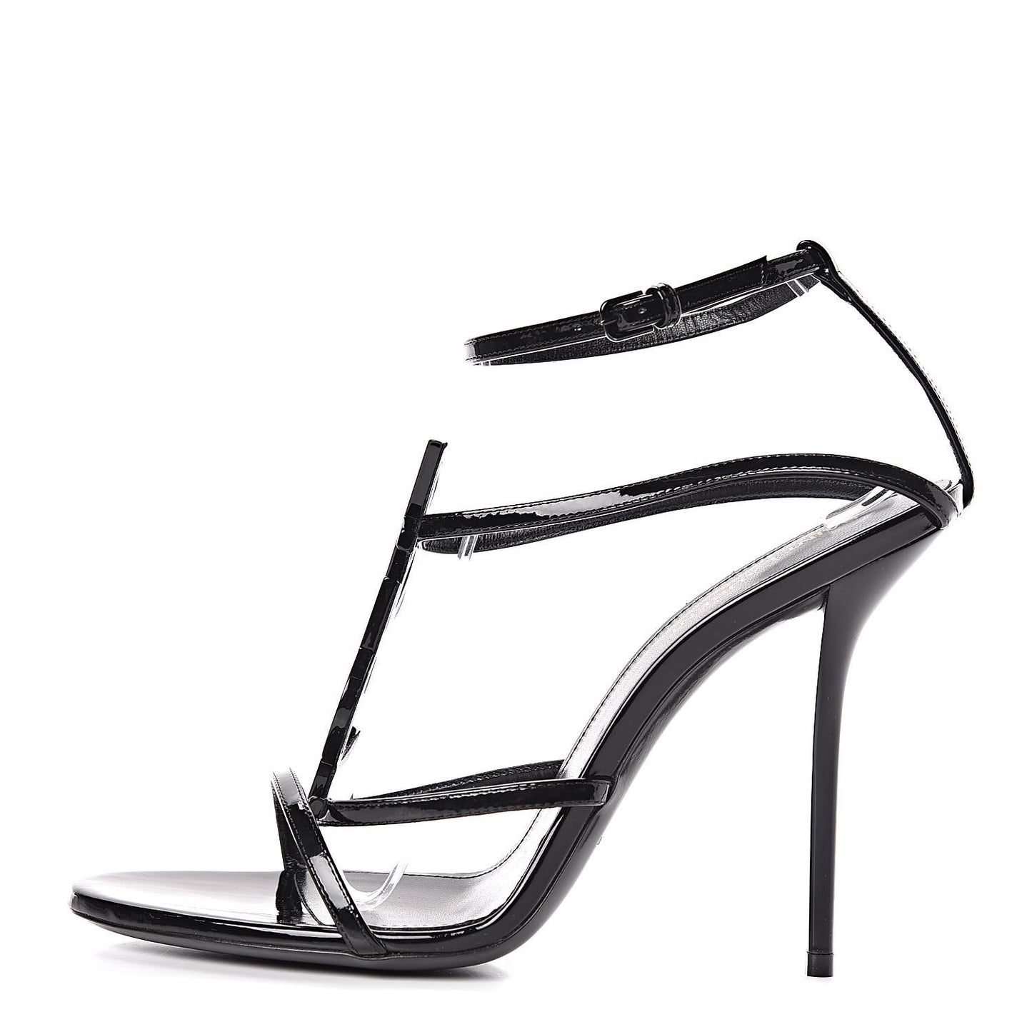 Calfskin Cassandra 110 Ankle Strap Sandals 40.5 Black