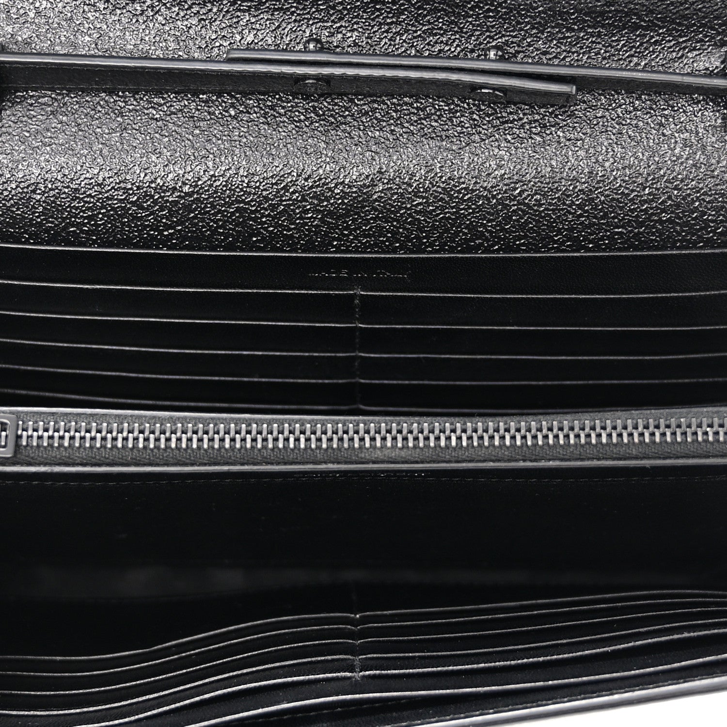 Saint Laurent Grained Metallic Calfskin Monogram Chain Wallet Black 5 of 11