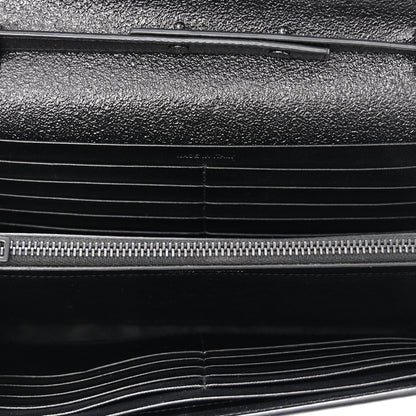 Saint Laurent Grained Metallic Calfskin Monogram Chain Wallet Black 5 of 11
