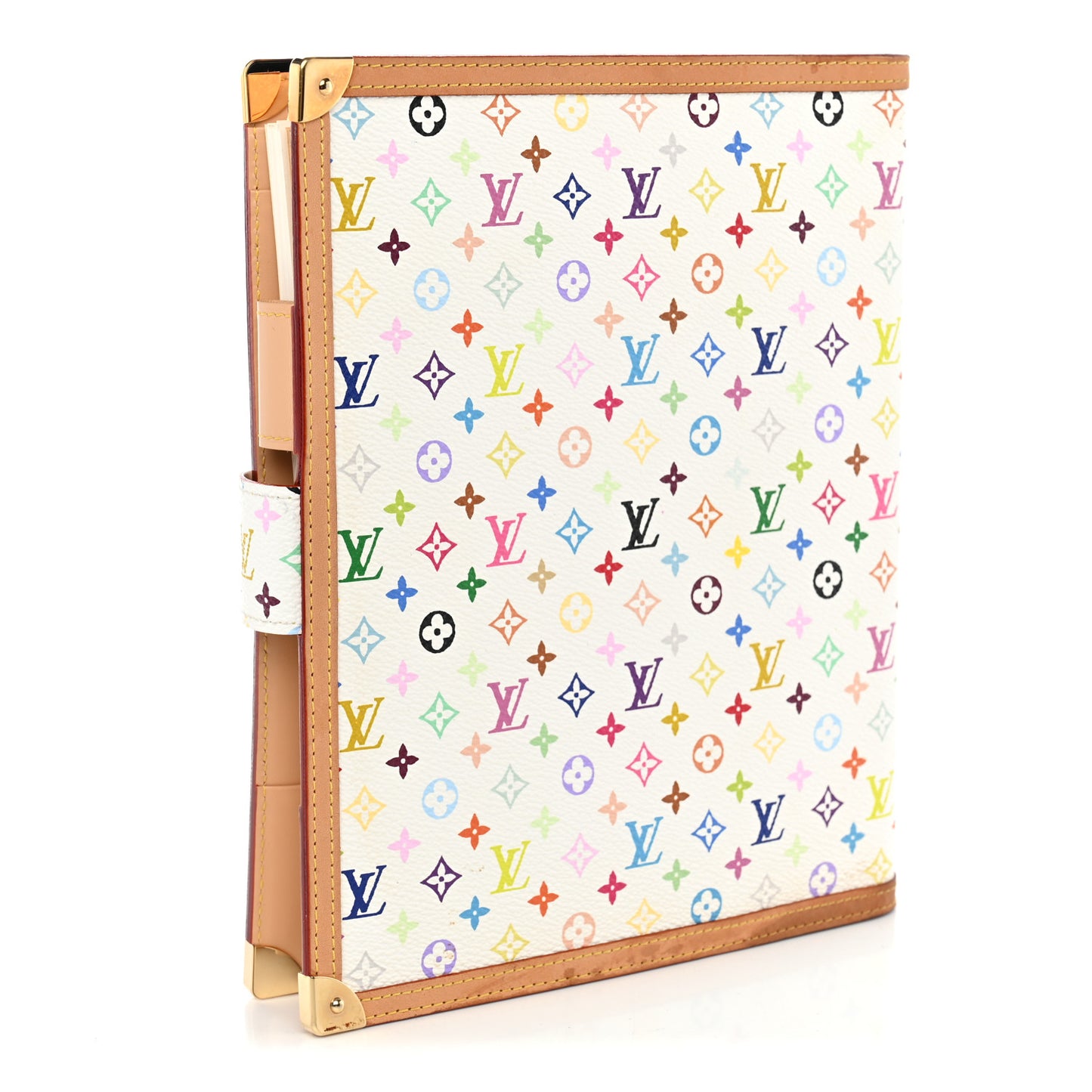 Monogram Multicolor Large Ring Agenda Cover White