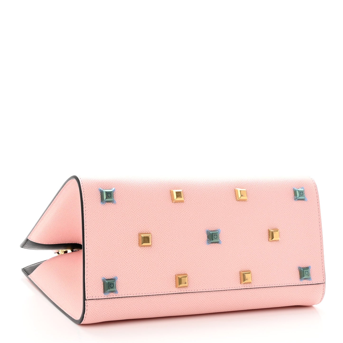 Hammered Calfskin Medium The Studio Box Bag Pink
