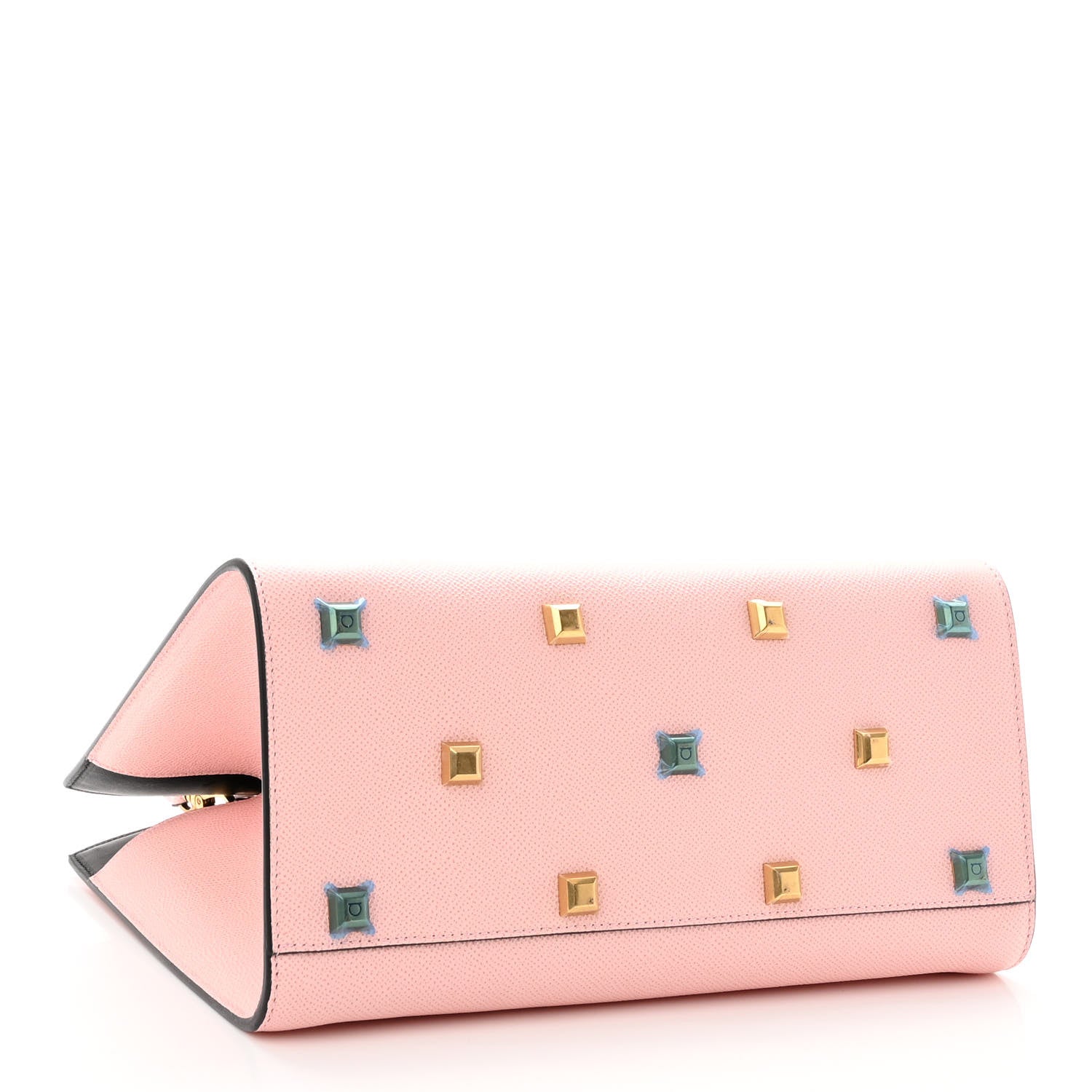 Salvatore Ferragamo Hammered Calfskin Medium The Studio Box Bag Pink 4 of 9