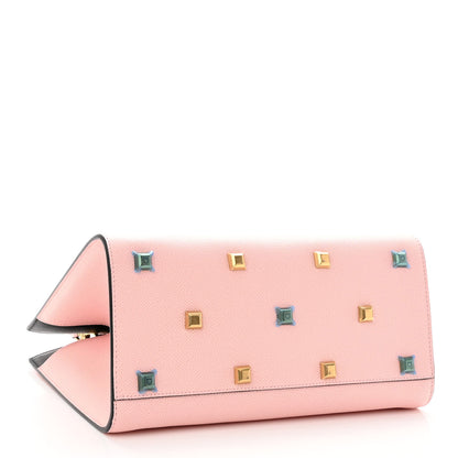 Salvatore Ferragamo Hammered Calfskin Medium The Studio Box Bag Pink 4 of 9