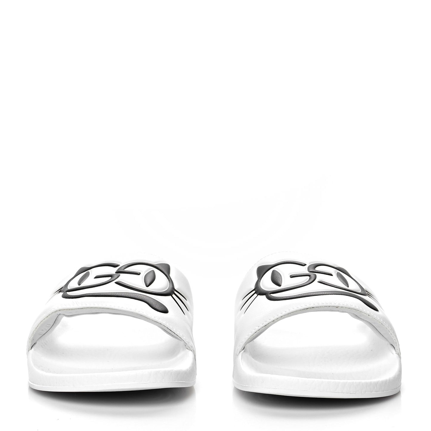 Nappa Interlocking G Cat Womens Pursuit Slide Sandals 39 Great White