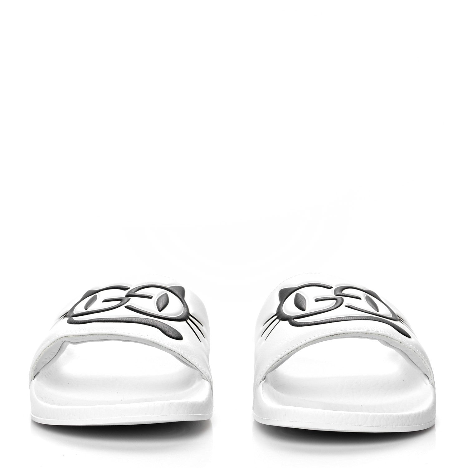 Gucci Nappa Interlocking G Cat Womens Pursuit Slide Sandals 39 Great White 2 of 6