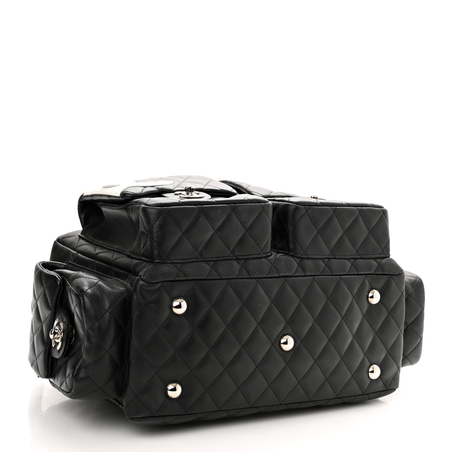 Chanel Calfskin Quilted Large Cambon Multipocket Reporter Black 4 of 9