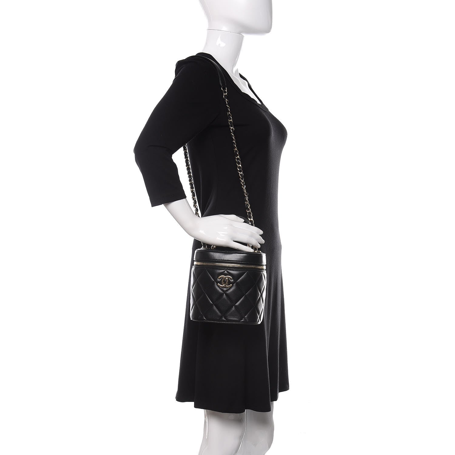 Chanel Lambskin Quilted Trendy Vanity Case Black 2 of 10