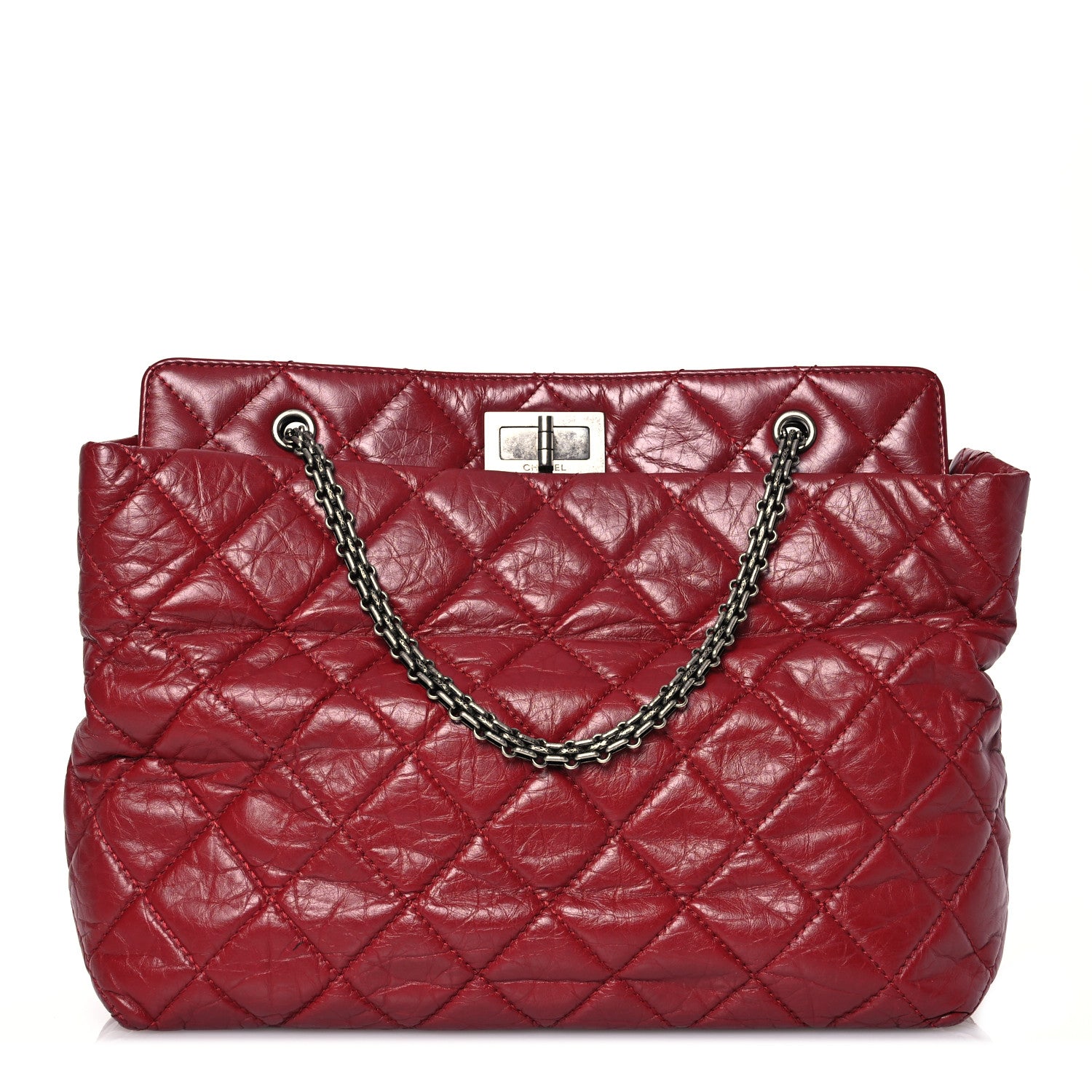 Chanel Aged Calfskin Quilted Reissue 2.55 Tote Red 1 of 13