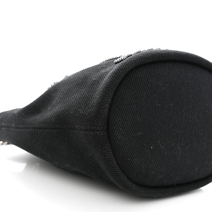 Chanel Canvas Deauville Drawstring Bucket Bag Black 9 of 10