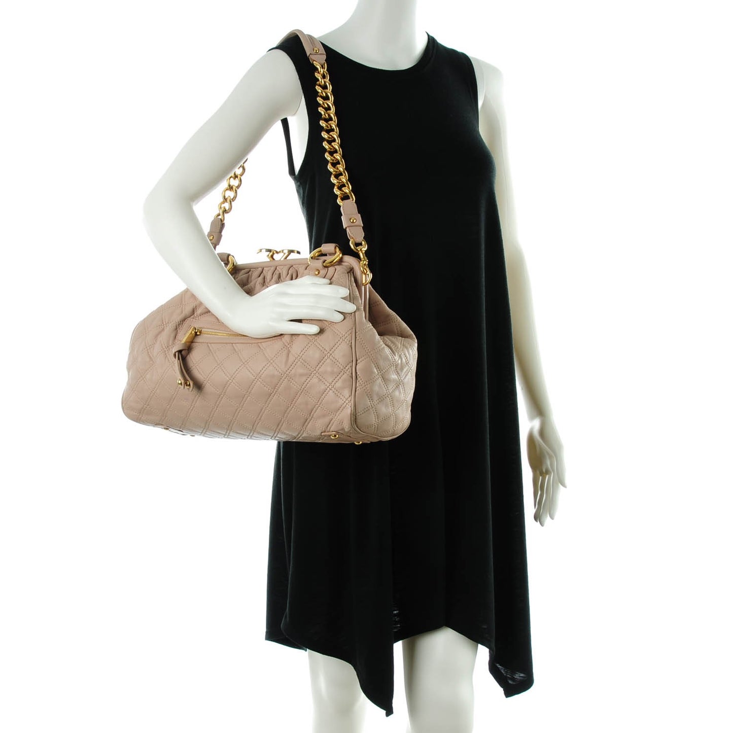 Calfskin Quilted Stam Blush