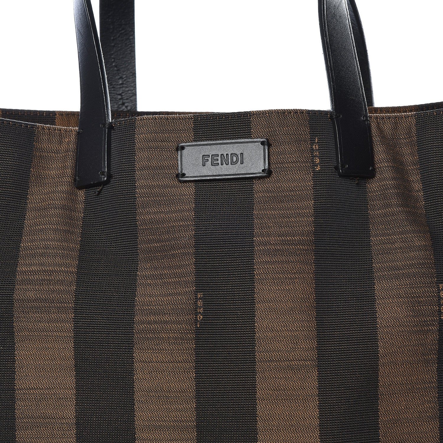Fendi Canvas Pequin Small Shopping Tote Yellow 12 of 12