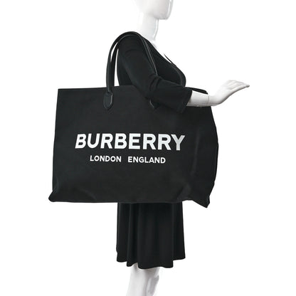Burberry Canvas Logo Print XL Cabas Black 2 of 8