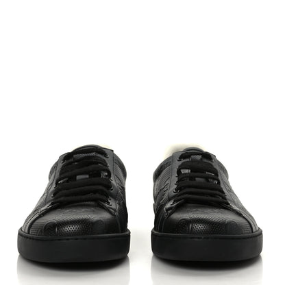 Gucci Calfskin GG Tennis Embossed Mens Ace Sneakers 10.5 Black 2 of 9