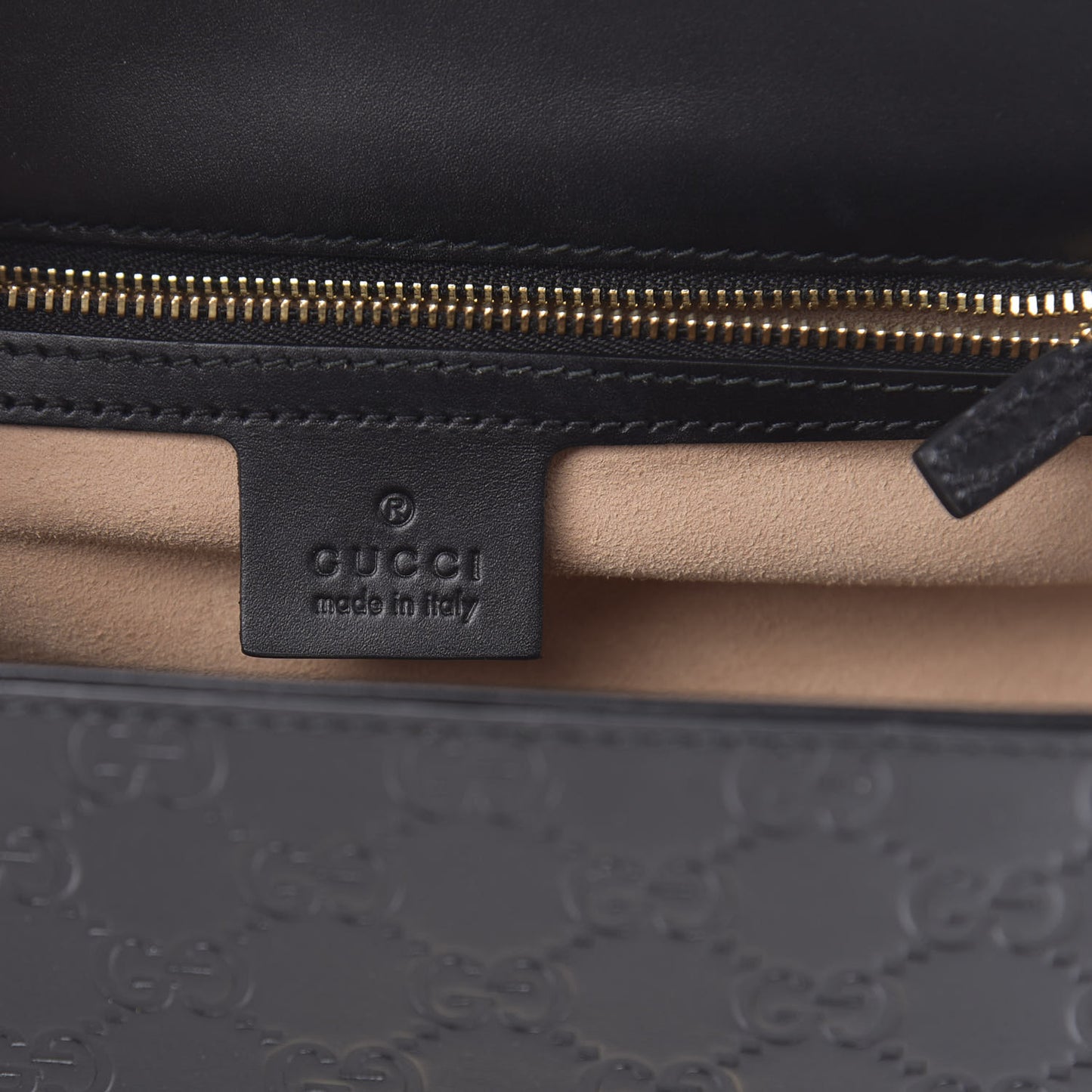 Guccissima Medium Padlock Shoulder Bag Black