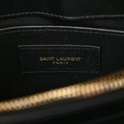 Saint Laurent Calfskin Y Quilted Monogram Small Loulou Chain Satchel Black 7 of 12