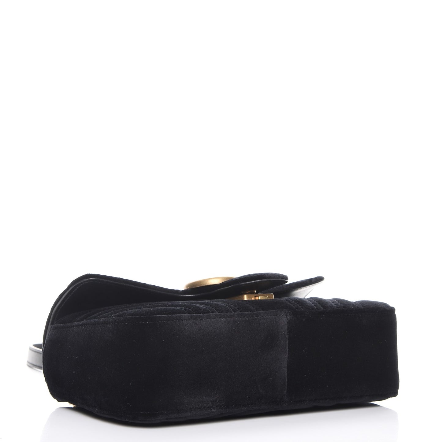 Velvet Matelasse Mini GG Marmont Shoulder Bag Black
