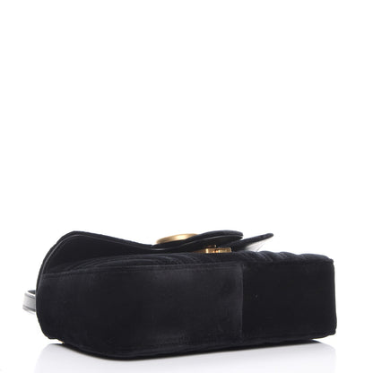 Gucci Velvet Matelasse Mini GG Marmont Shoulder Bag Black 4 of 7