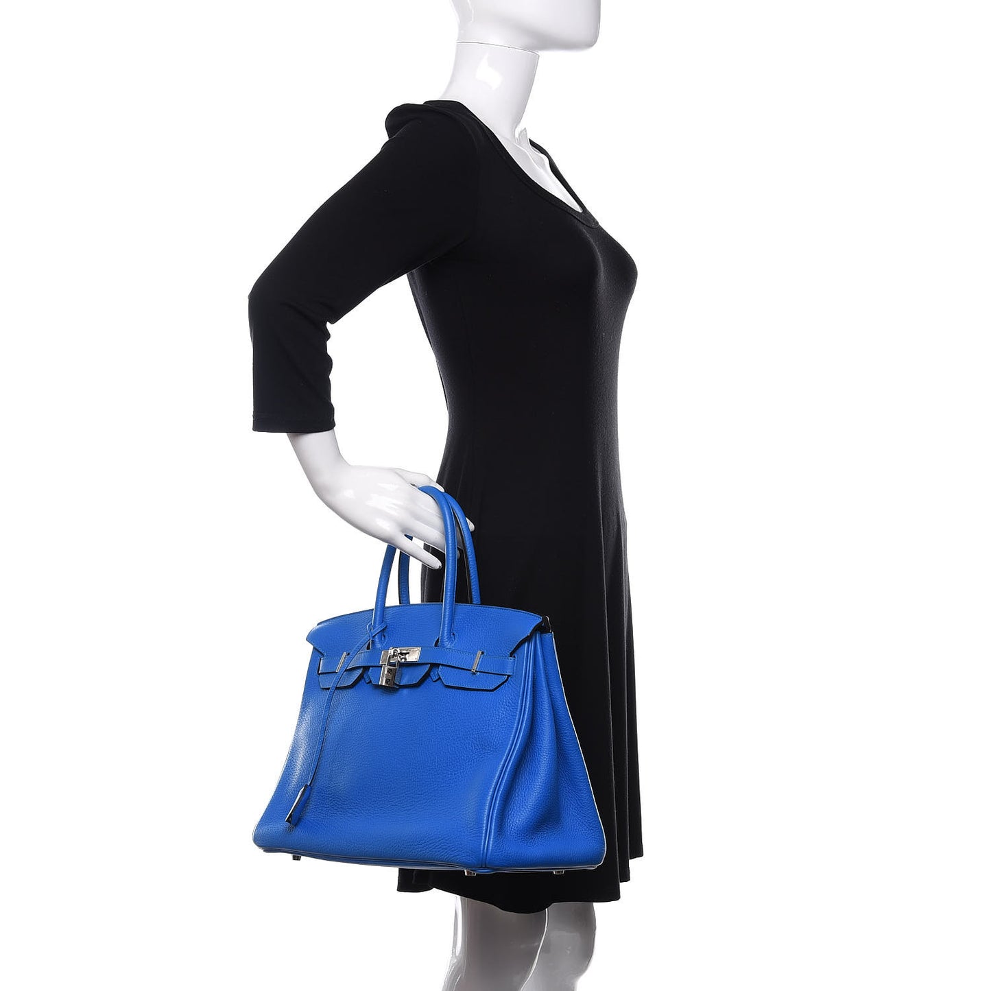 Taurillon Clemence Birkin 35 Bleu Hydra