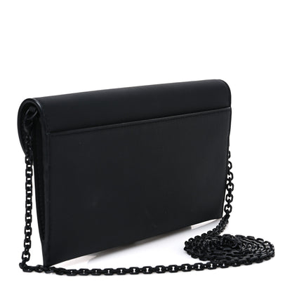 Christian Dior Ultra Matte Calfskin Saddle Chain Wallet Pouch Black 3 of 10