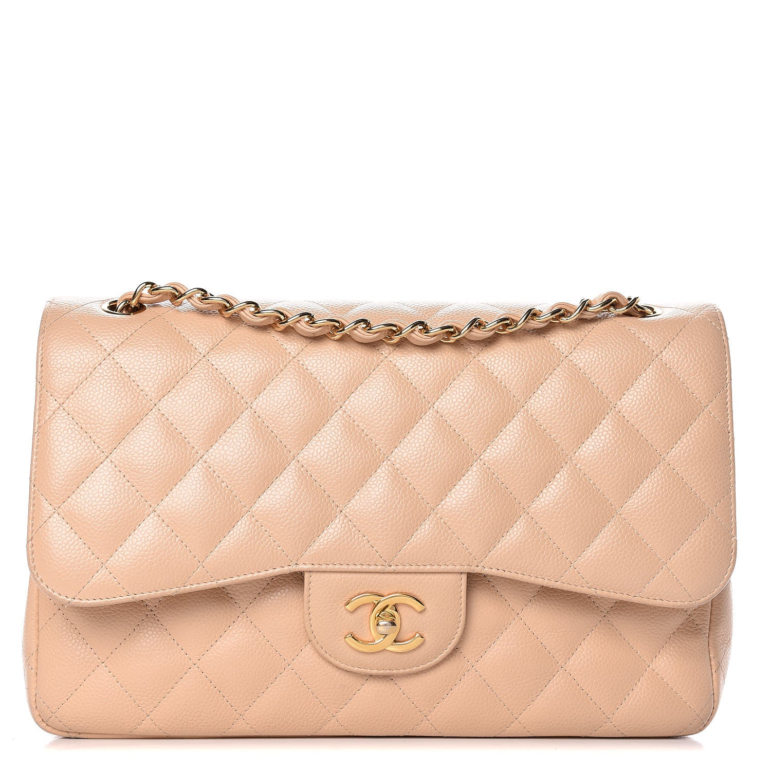 Chanel Caviar Quilted Jumbo Double Flap Beige Clair 1 of 17