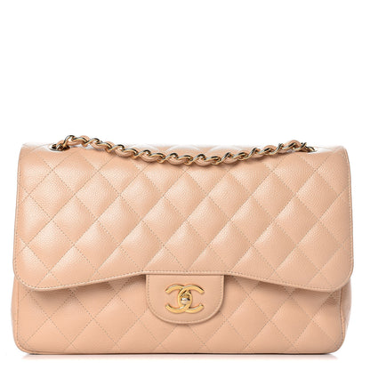 Chanel Caviar Quilted Jumbo Double Flap Beige Clair 1 of 17