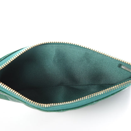 Chanel Metallic Caviar Quilted Classic Zip Pouch Green 7 of 8