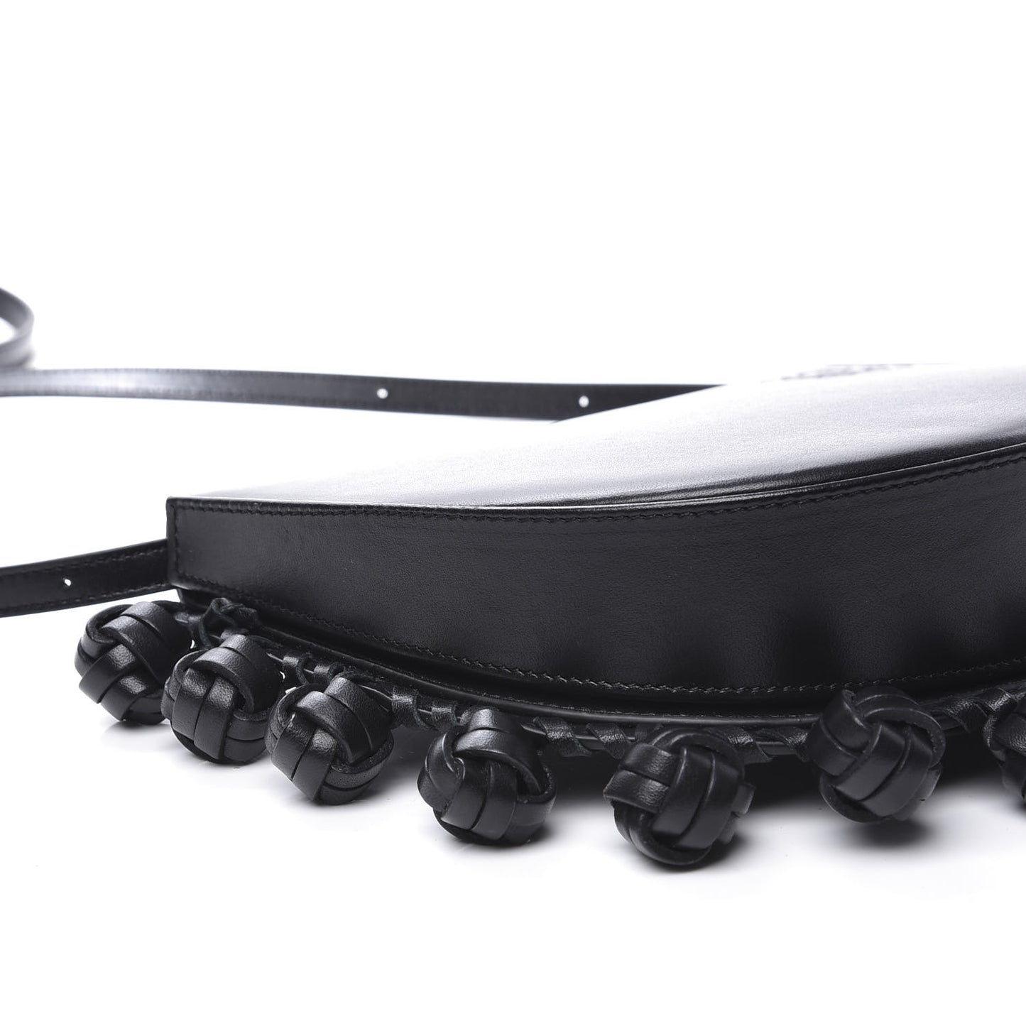 Calfskin Heel Knots Crossbody Bag Black
