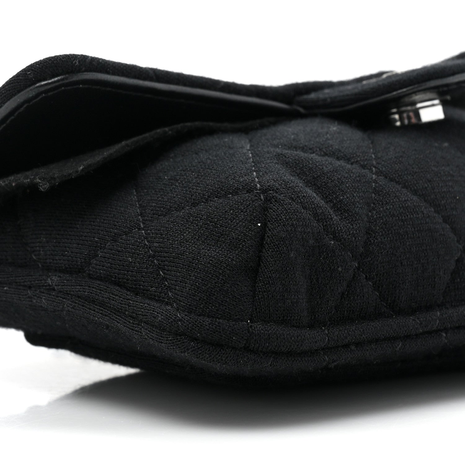 Chanel Jersey Fabric Quilted Foldable Tote With Chain Black Multicolor 14 of 15