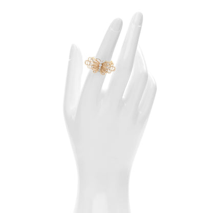 Gucci 18K Yellow Gold Diamond Butterfly Ring 51 5.75 2 of 5
