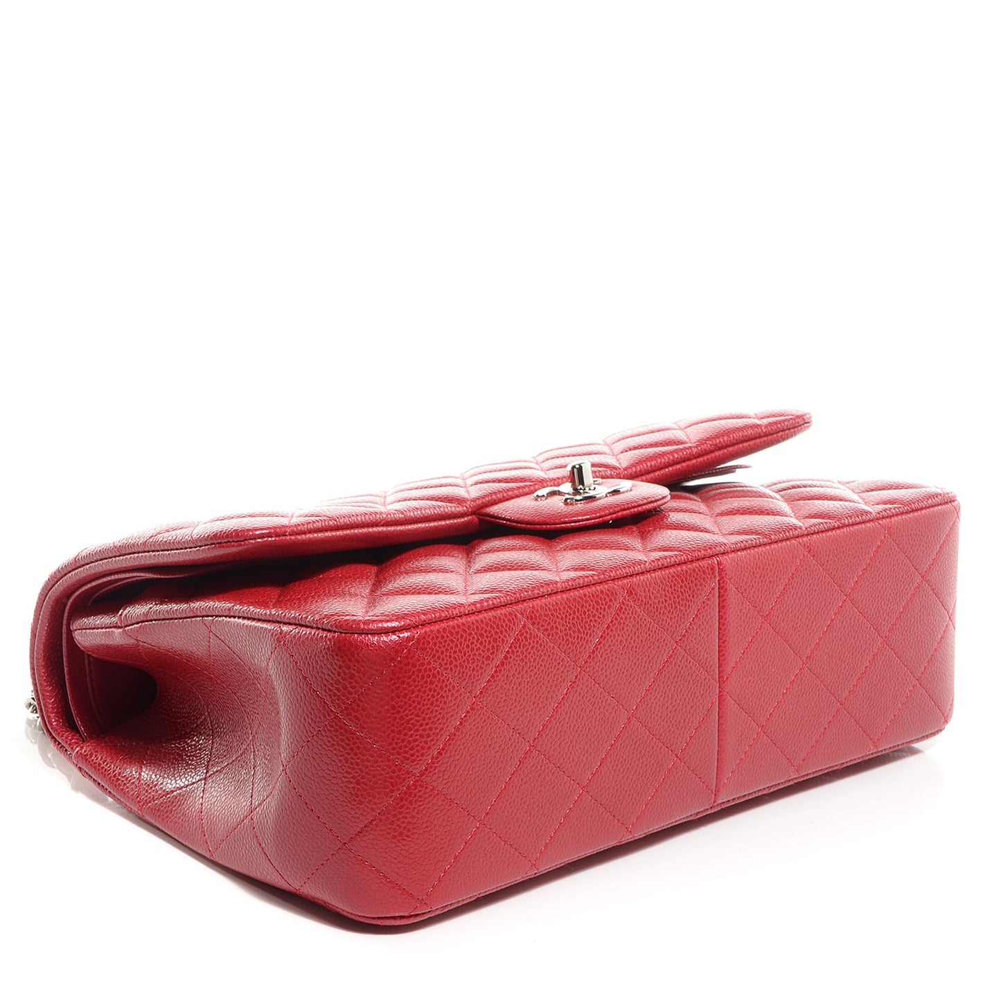 Caviar Jumbo Double Flap Dark Pink