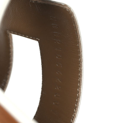 Hermes Box Calfskin Oran Sandals 38 White 6 of 8
