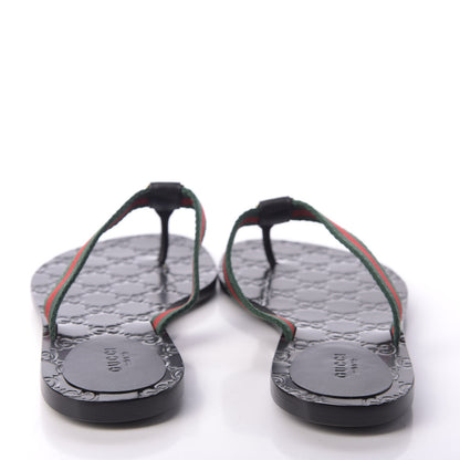 Gucci Nylon Guccissima Web Womens Thong Sandals 38 Green Red Black 5 of 9