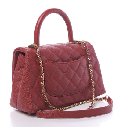 Chanel Caviar Quilted Mini Coco Handle Flap Dark Red 3 of 10