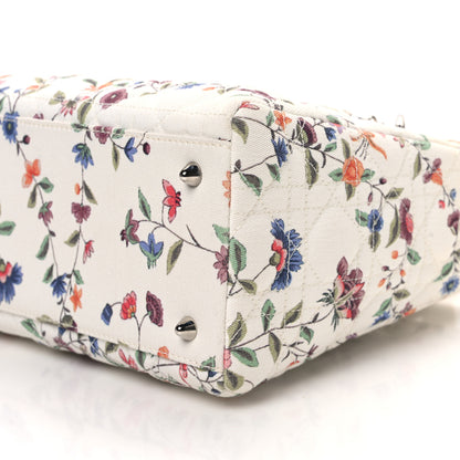 Christian Dior Canvas Nagoya Floral Medium Lady Dior White Multicolor 10 of 10