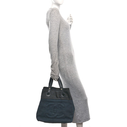 Chanel Lambskin Canvas CC Shopping Tote Black 2 of 13