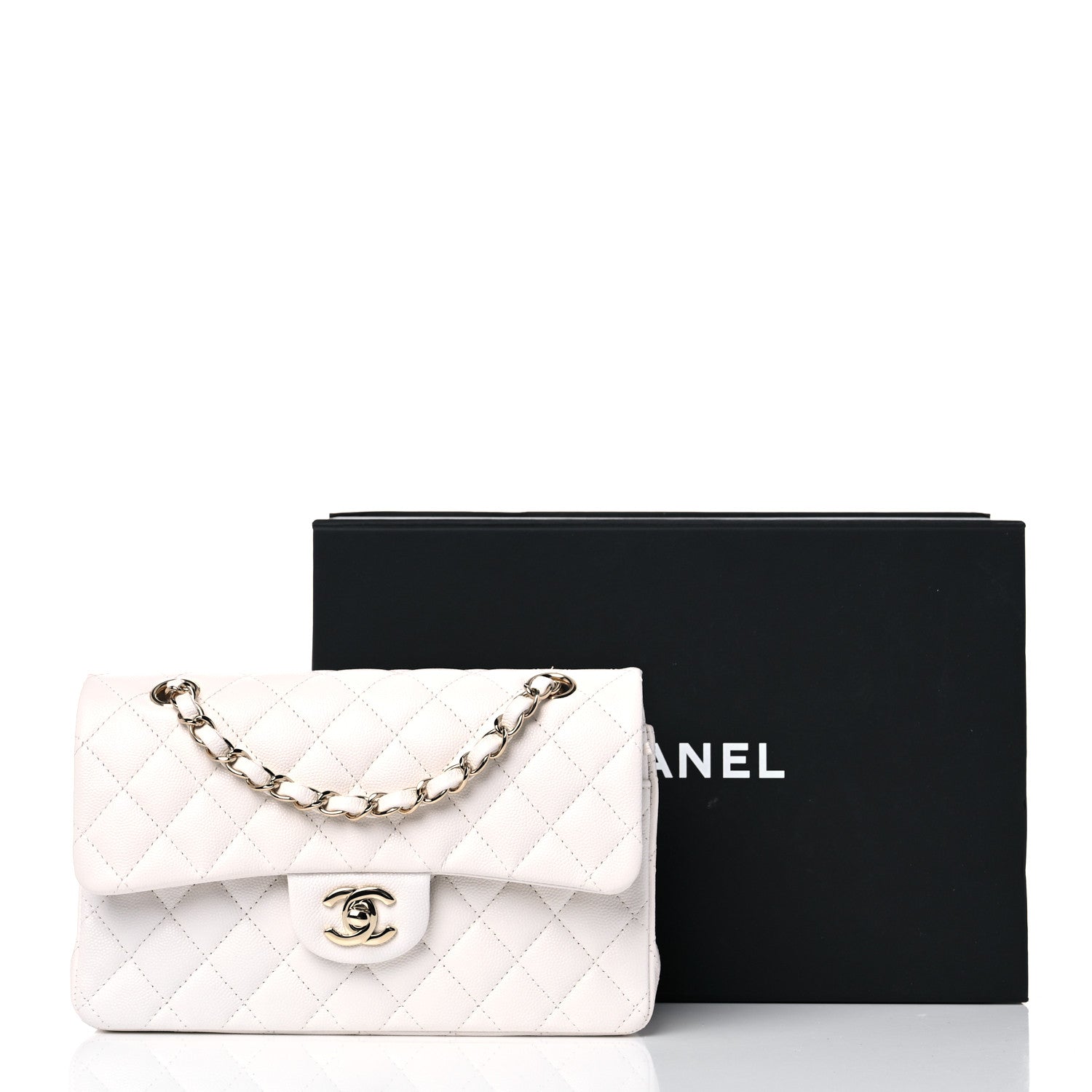 Chanel Caviar Quilted Small Double Flap White 8 of 10