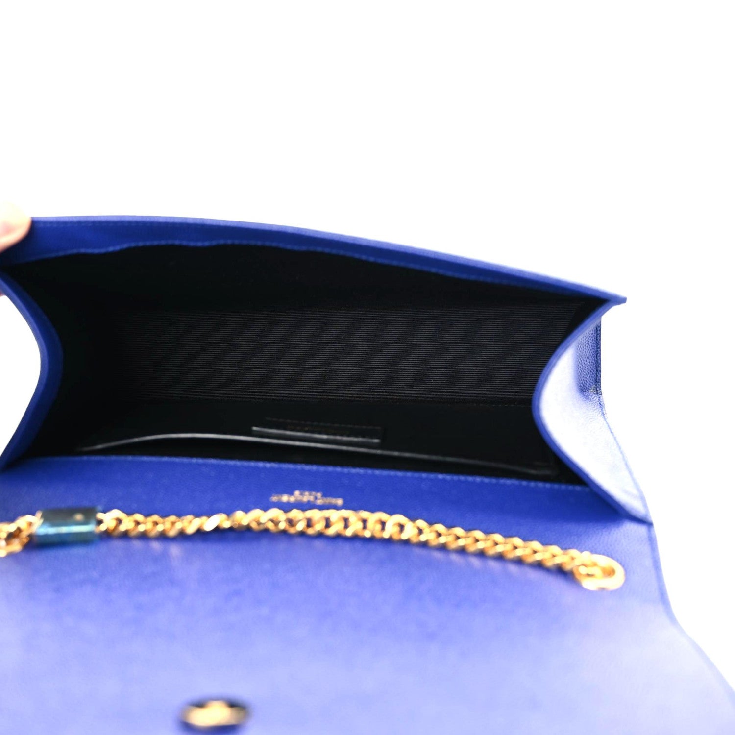Saint Laurent Grain De Poudre Medium Classic Monogram Kate Satchel Flash Blue 7 of 9