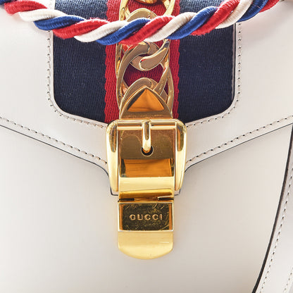 Gucci Calfskin Mini Sylvie Top Handle Bag White 10 of 10