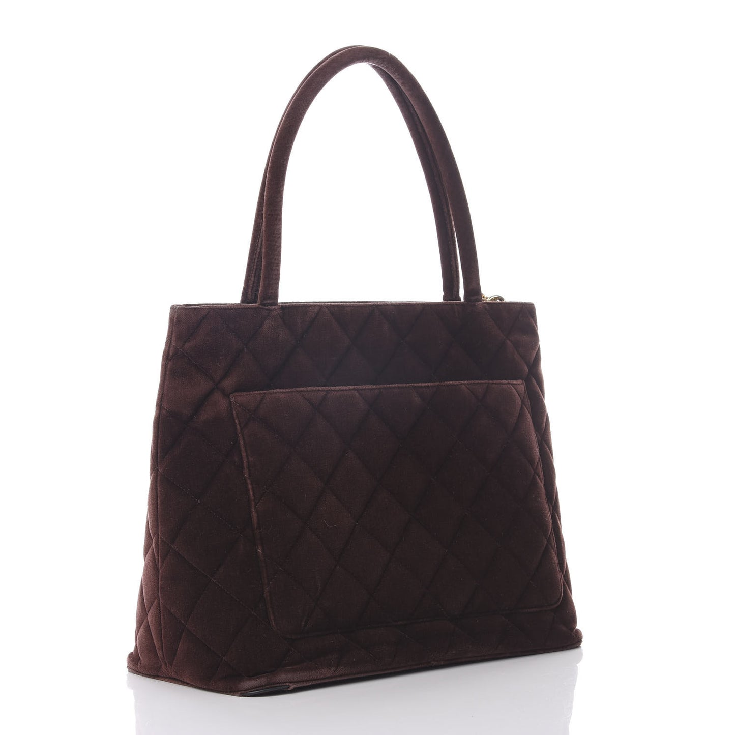 Velvet Quilted Medallion Tote Brown
