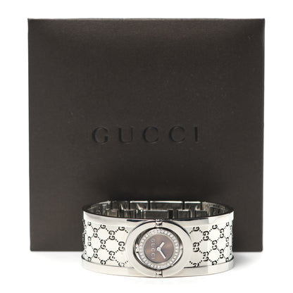 Gucci Stainless Steel Diamond Bezel 23mm Twirl Quartz Watch Brown 5 of 5
