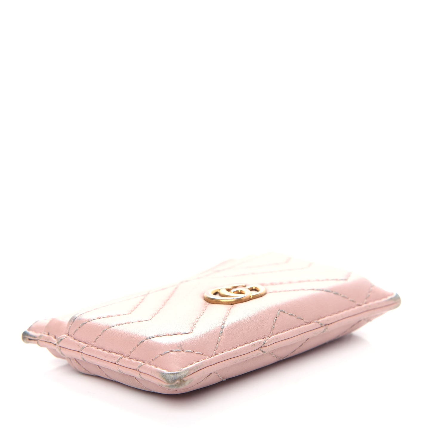 Calfskin Matelasse GG Marmont Card Holder Perfect Pink
