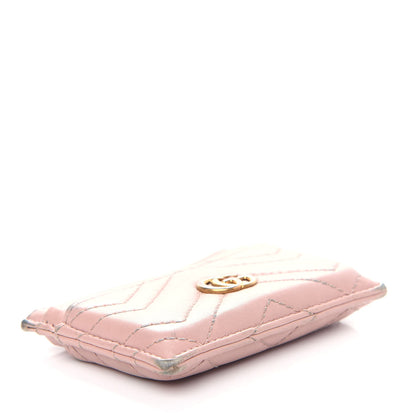 Gucci Calfskin Matelasse GG Marmont Card Holder Perfect Pink 4 of 5