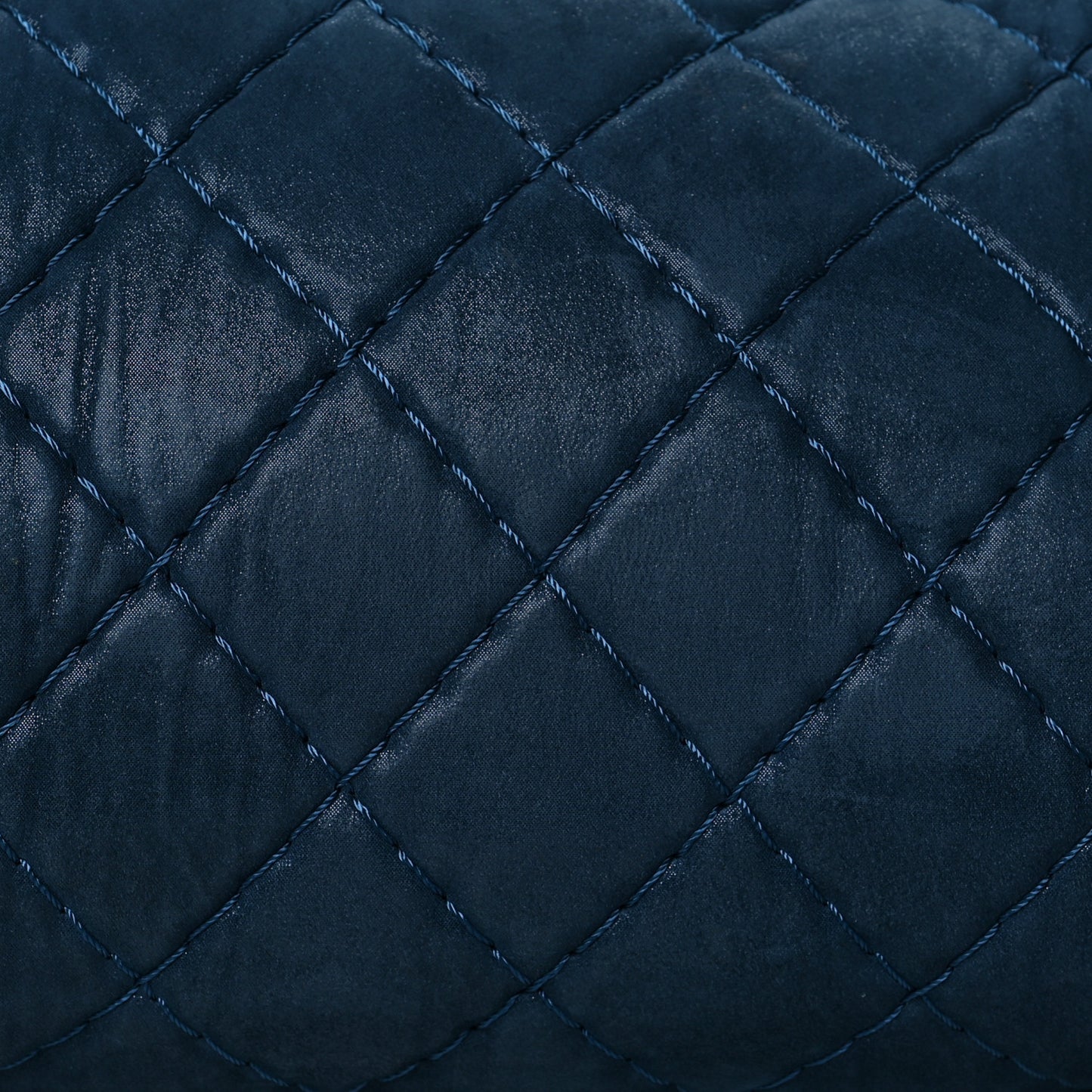Iridescent Calfskin Quilted Relax CC Bowler Blue