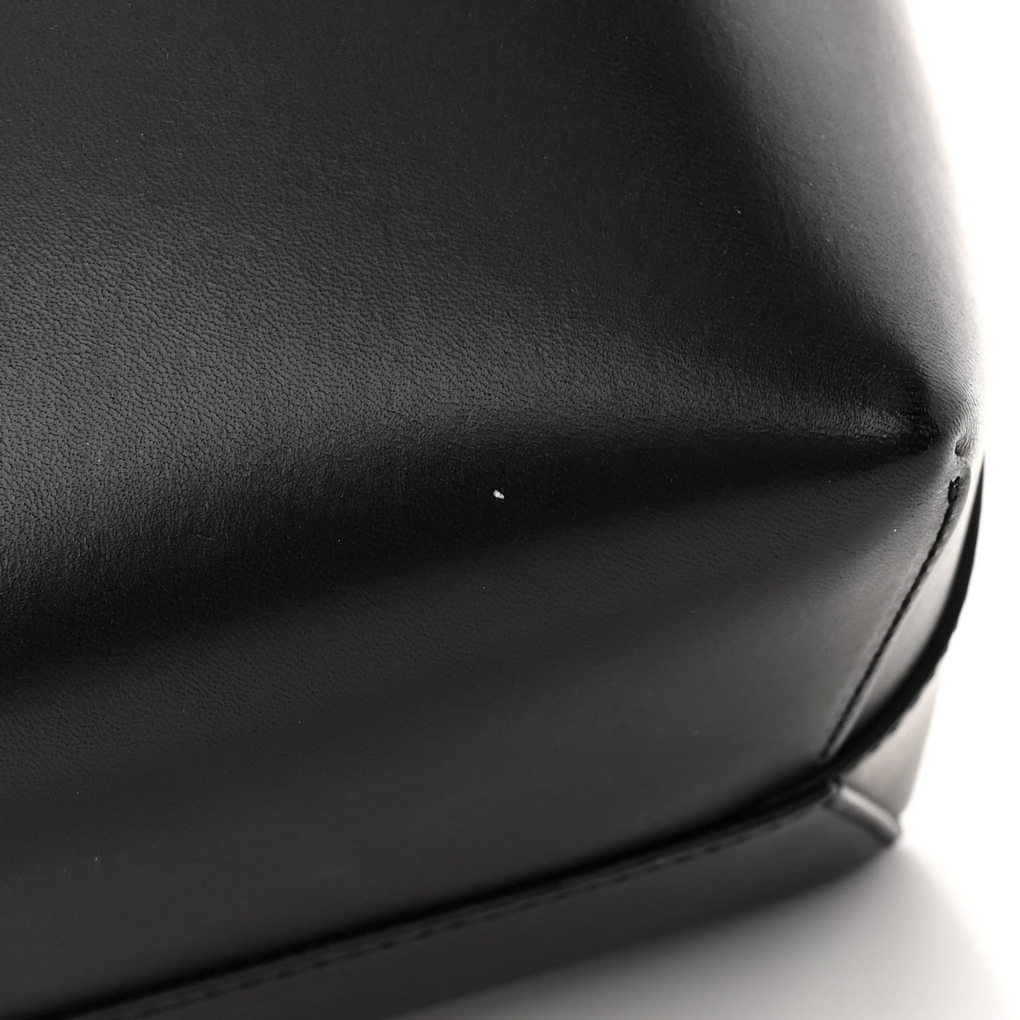Vegetable Tanned Calfskin Mini Bucket Bag Black Flamma