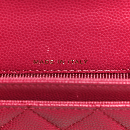 Chanel Caviar Quilted Flap Card Holder Wallet Dark Pink 7 of 12