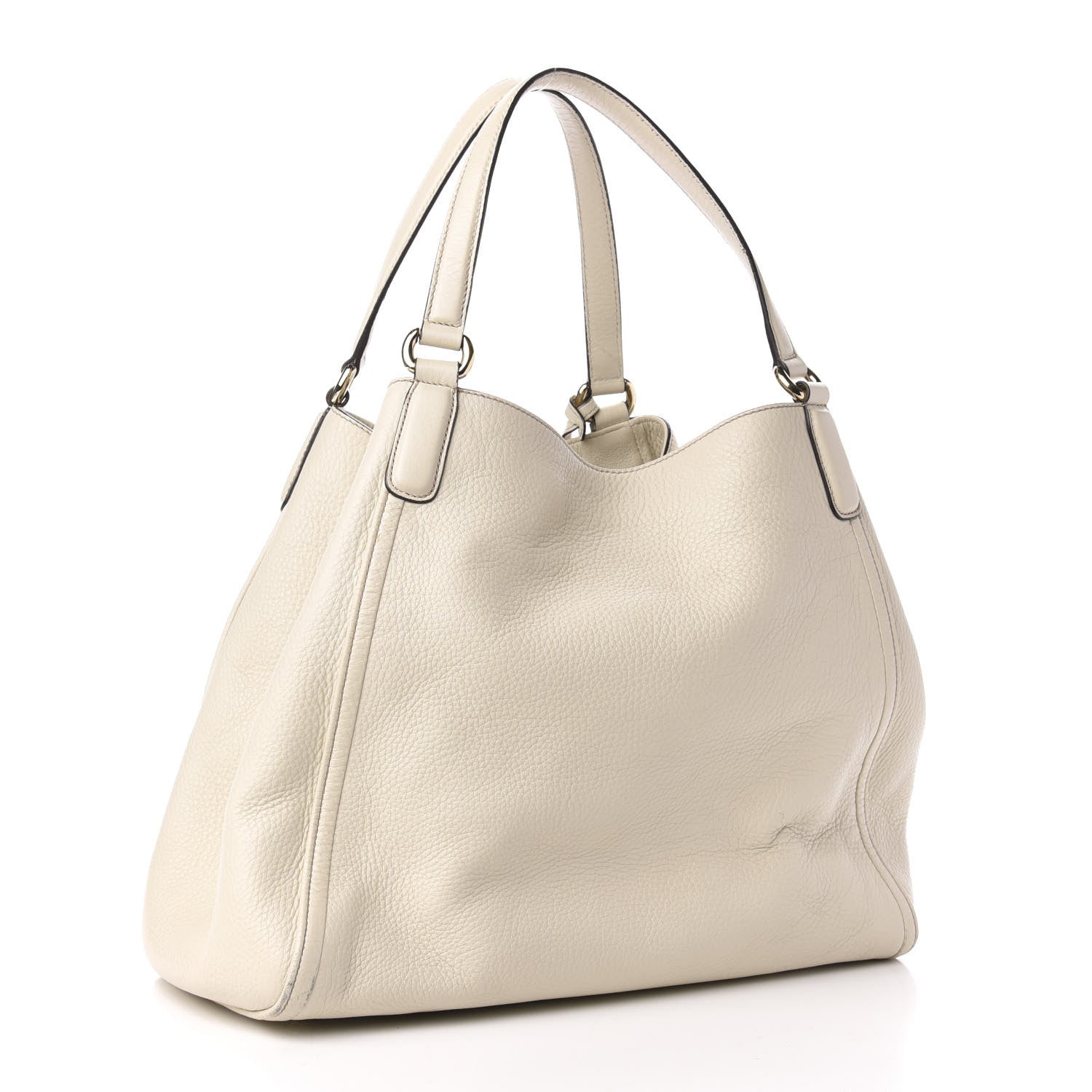 Gucci Pebbled Calfskin Medium Soho Shoulder Bag Off White 3 of 12